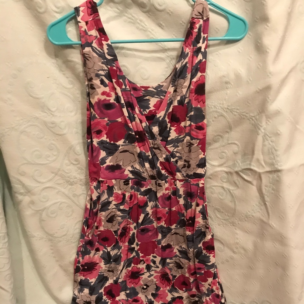Floral Cotton Knit Dress, Garnet Hill, Size Small